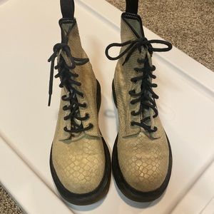 Dr. Martens white sparkle boot